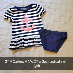 NWOT Nautical Rashguard Swimsuit